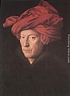 Jan Van Eyck Canvas Paintings - Man in a Turban